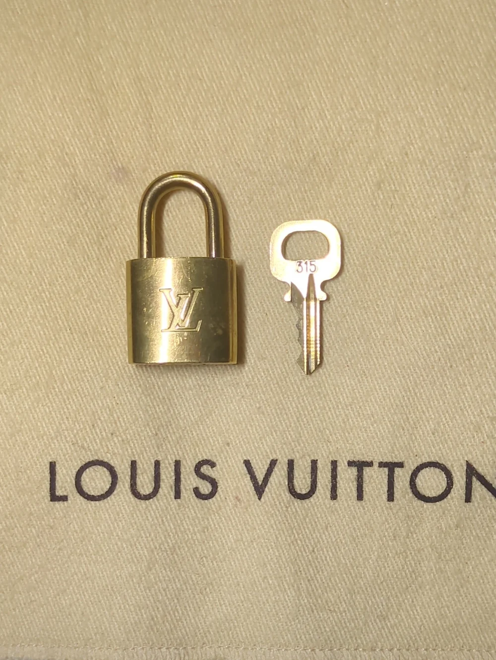 Vintage Louis Vuitton Gold Padlock with Key 1970's-1980's Era NOW ONLY $90
